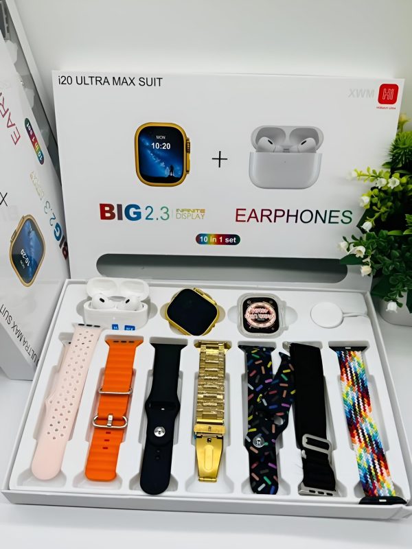 I20 Ultra Max Smart Watch + 7 Straps+ Airpods 2