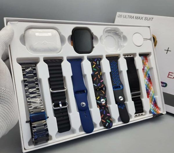 I20 Ultra Max Smart Watch + 7 Straps+ Airpods 2