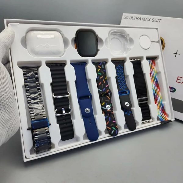 I20 Ultra Max Smart Watch + 7 Straps+ Airpods 2