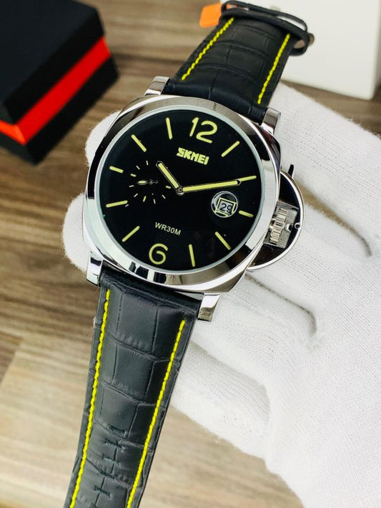 Buy SKMEI Black Dial Square Case Executive Analog Men's Wrist Watch – Exclusively at Wrist Dynasty
