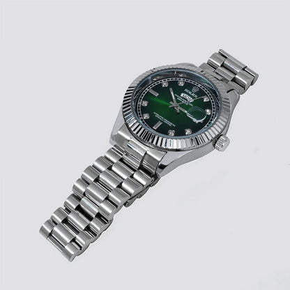 Green Rolex Day-Date working Stainless Steel Men's Wrist Watch