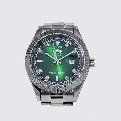 Green Rolex Day-Date working Stainless Steel Men's Wrist Watch