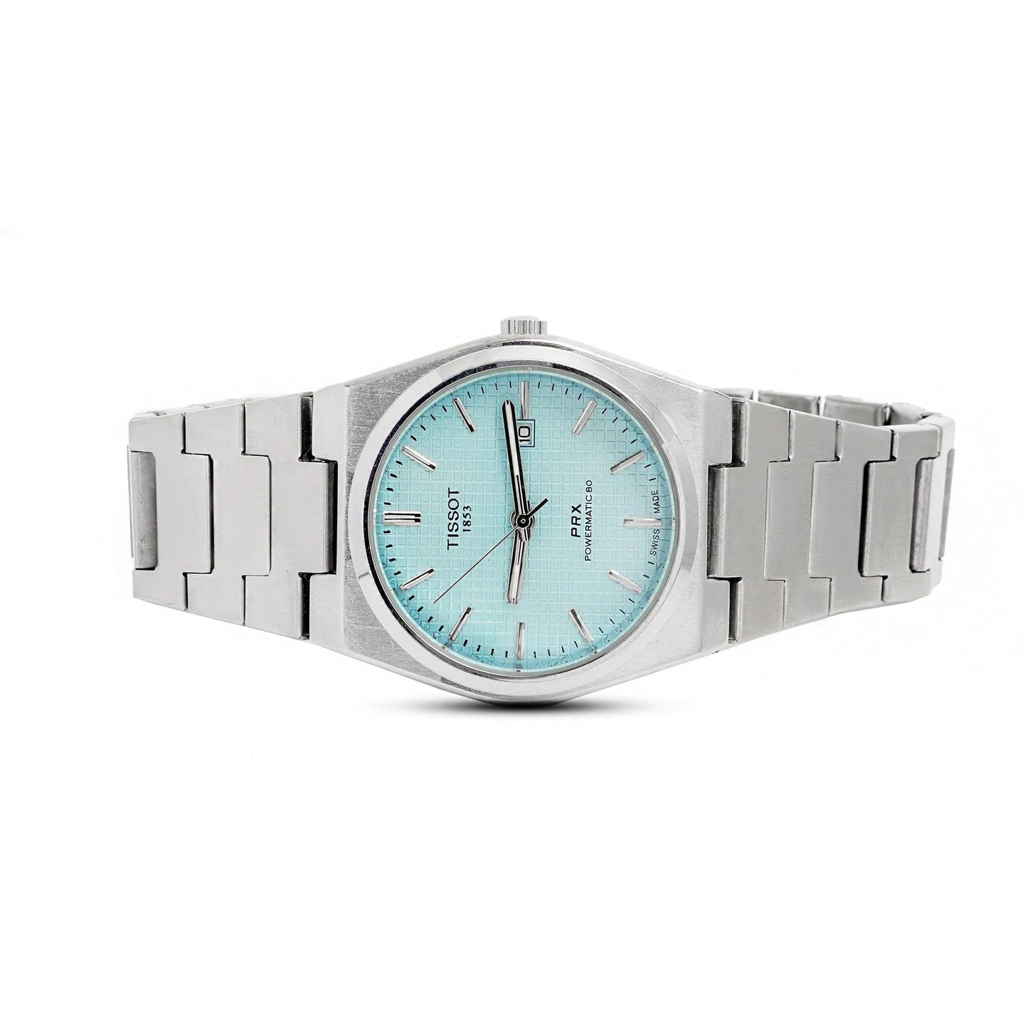 Light Blue Tissot PRX Stainless Steel Men's Wrist Watch