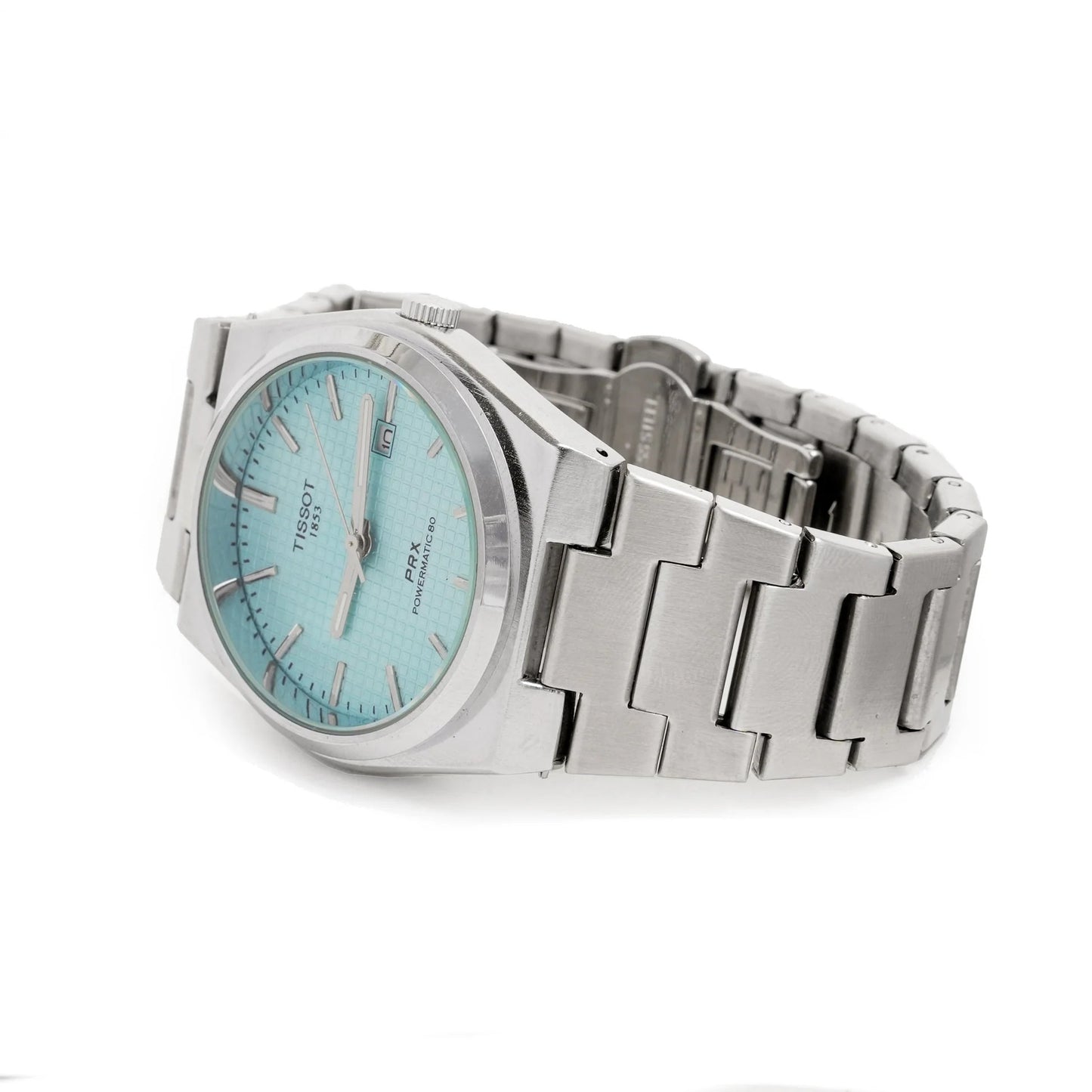 Light Blue Tissot PRX Stainless Steel Men's Wrist Watch