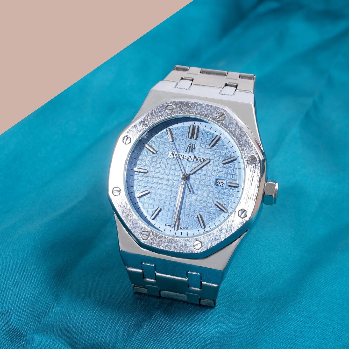 light blue Audemars Piguet – Royal Oak Date working Men's Wrist Watch