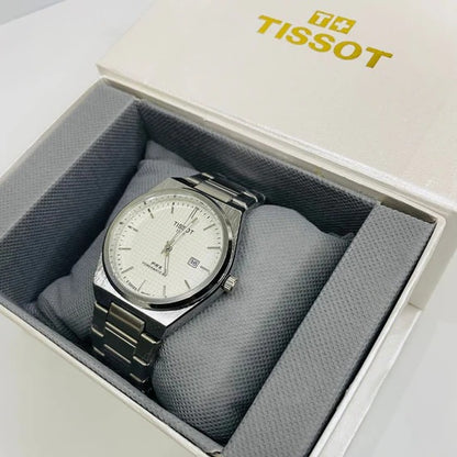 White Tissot PRX Powermatic 80 Stainless Steel Men's wrist watch