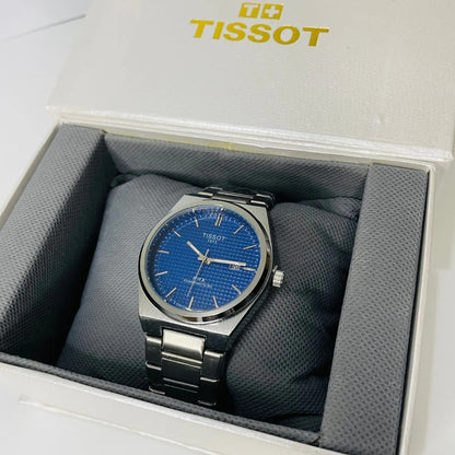 Blue Tissot PRX Stainless Steel Men's Wrist Watch