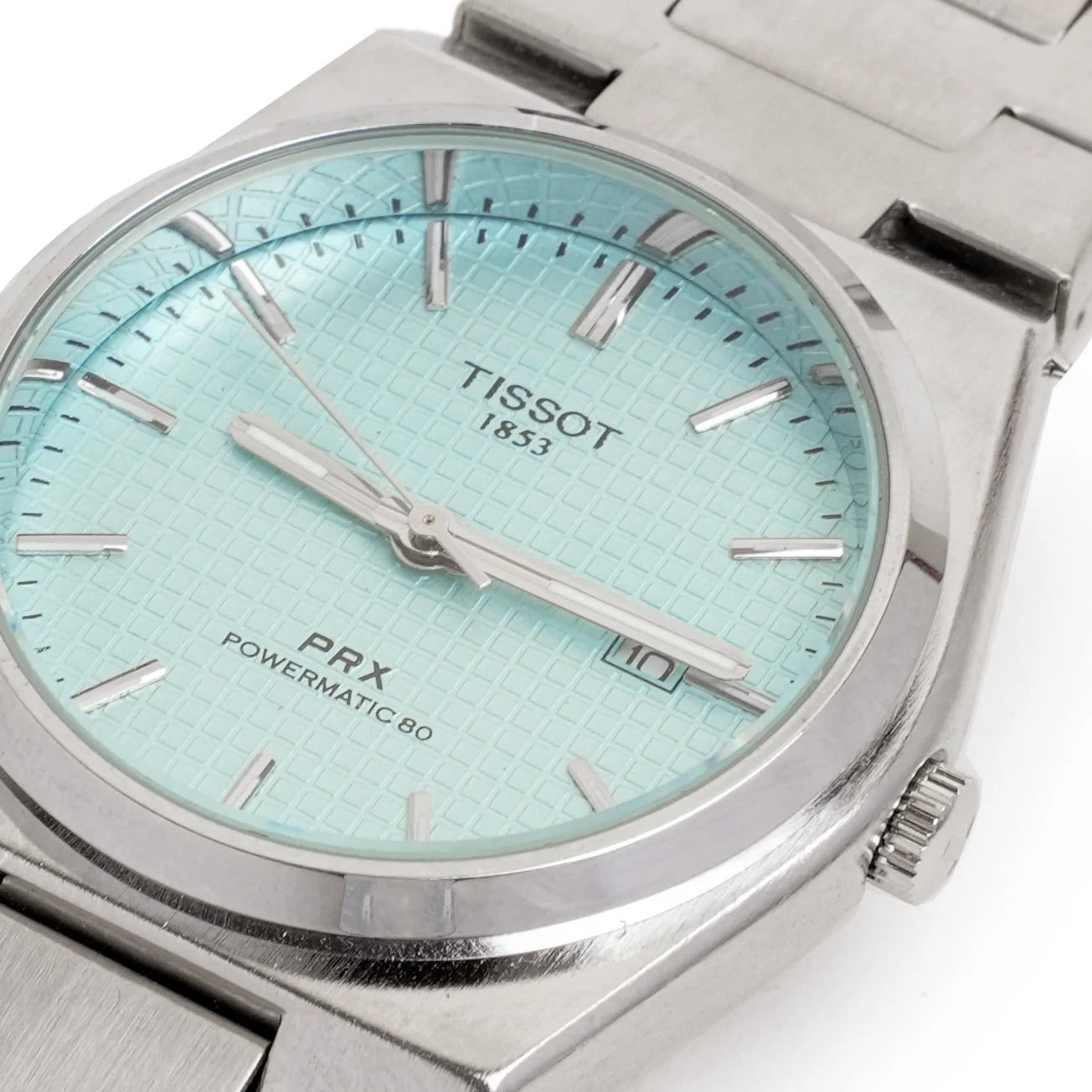 Light Blue Tissot PRX Stainless Steel Men's Wrist Watch